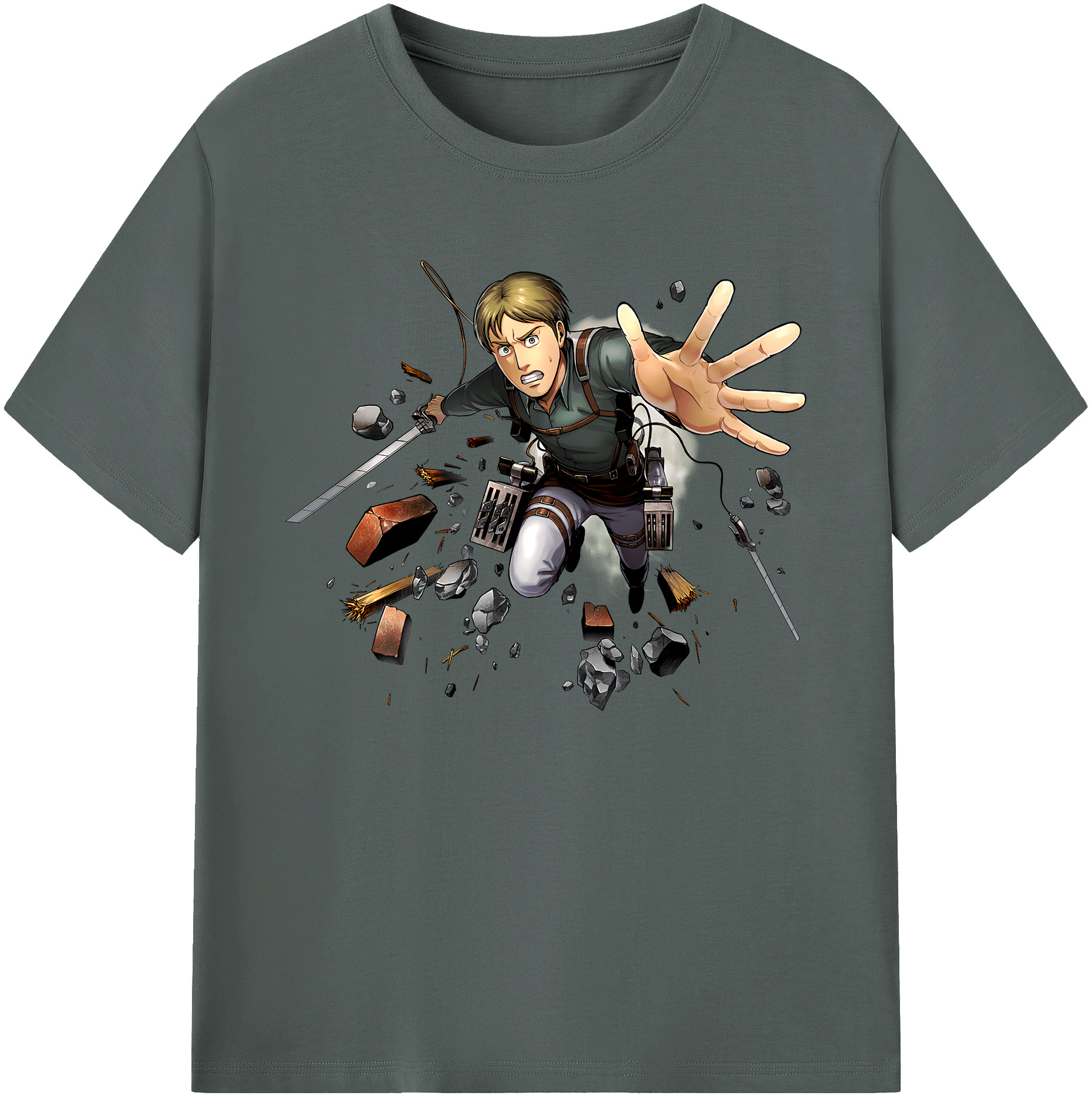 （画像用） 進撃の巨人 Attack on Titan 綿100％ メンズ半袖Tシャツ｜肌触りやわらか＆通気性